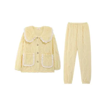Qiao Ni Tong Pajama Set Women's Custard