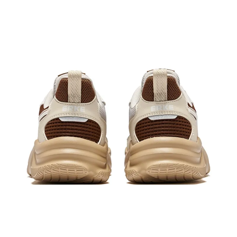 Erke Breathable Slip-Resistant Low-Top Casual Shoes Men's Pale Wild Grey Hazelnut-4
