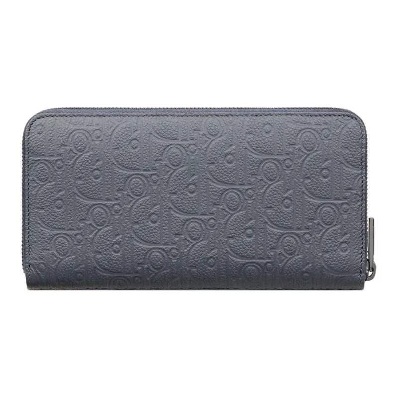 DIOR Calfskin Wallet Men's Dark Gray-2
