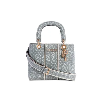 GUESS Faux Leather Coated Canvas Shoulder Bag Crossbody Bag Handbag Small Size Women's Light Blue