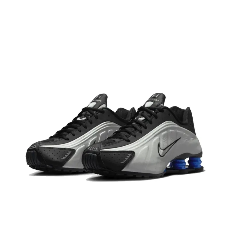 Nike Shox R4 Metallic Silver Black Racer Blue Women's-2