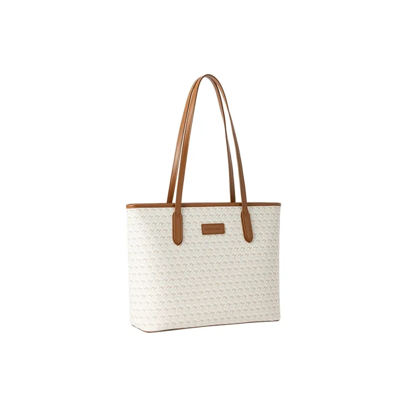 VANESSA HOGAN Polyvinyl Chloride Artificial Leather One Shoulder Tote Handbag Medium Large Women's Pink/Brown-9