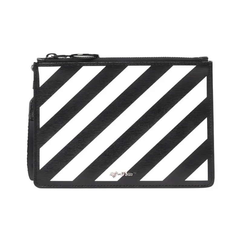 OFF WHITE Leather Mahjong Set Clutches Regular Unisex Black & White-0