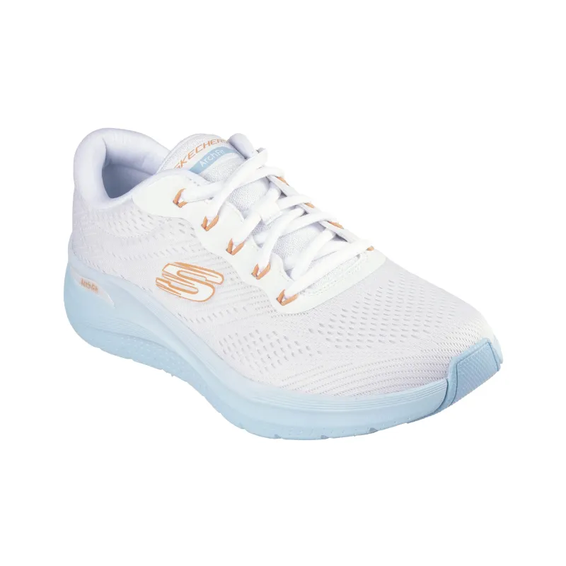 Skechers ARCH FIT 2.0 Breathable Support Low-Top Casual Shoes Women's White Blue-2