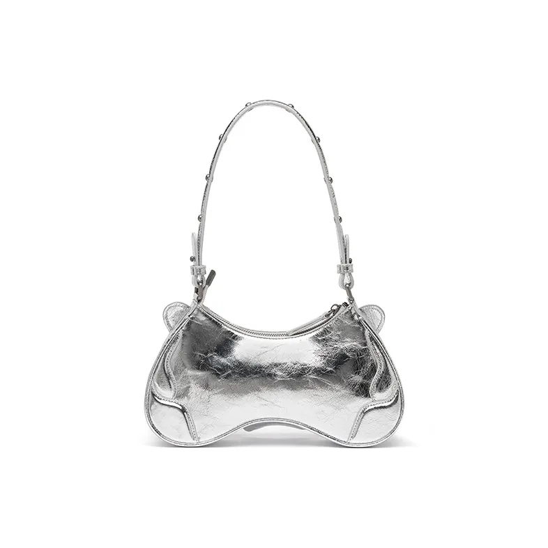 SUGARSU Cow Leather Handbag, Shoulder Bag Medium Size Women's Black/Dark Brown/Silver/Purple/Bright Pink-10