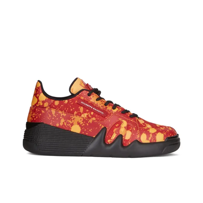 Giuseppe Zanotti/GZ Talon Cushioned Slip-Resistant Lightweight Height Increasing Low-Top Casual Shoes Men's Red-4