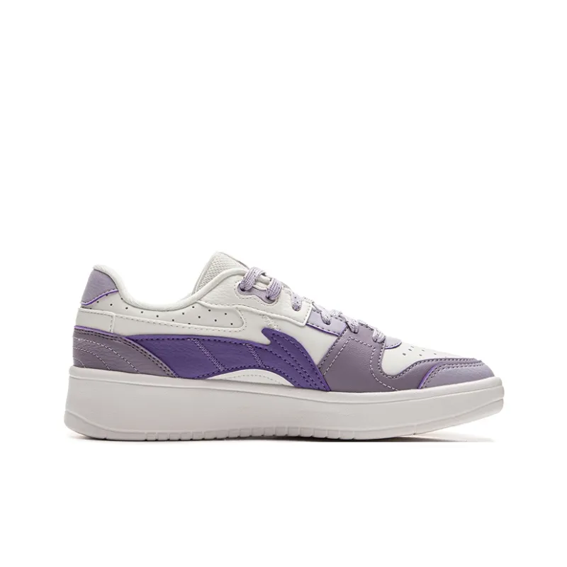 LiNing Acer Truncatum Coverage Lightweight And Breathable Low Top Skateboard Shoes Women's White Purple-1