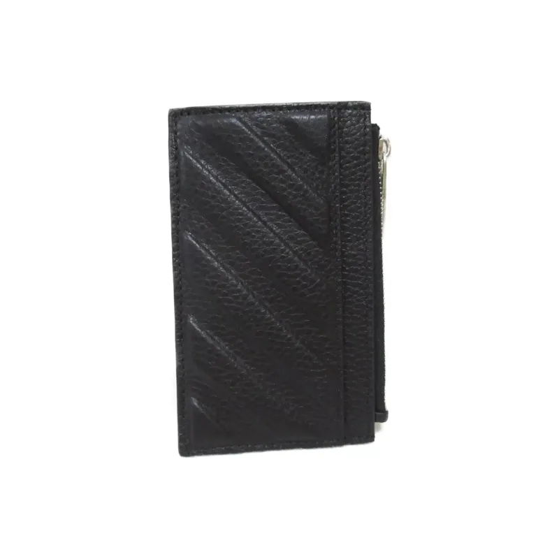 OFF WHITE Diag Zipped Card Case Black-3