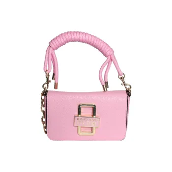 VERSACE JEANS COUTURE Textured Synthetic Leather Shoulder Bag Crossbody Bag Handbag Regular Women's Pink
