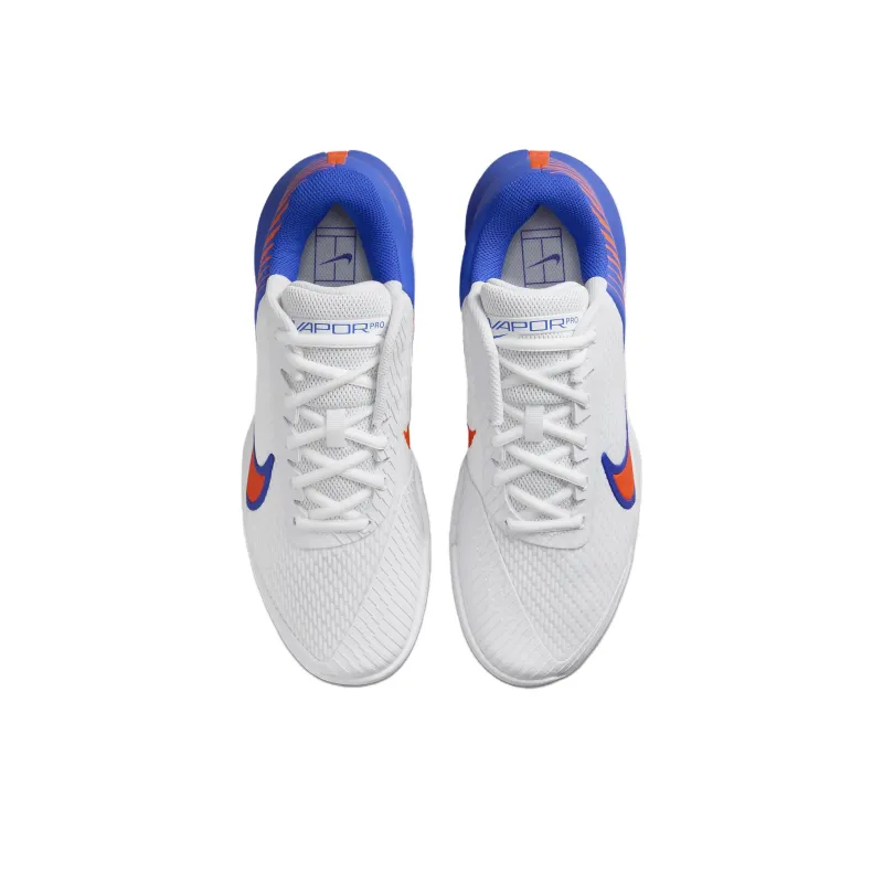 Nike Air Zoom Vapor Pro 2 Anti Slip Wear Resistant Low Top Tennis Shoes Men's White Blue-3