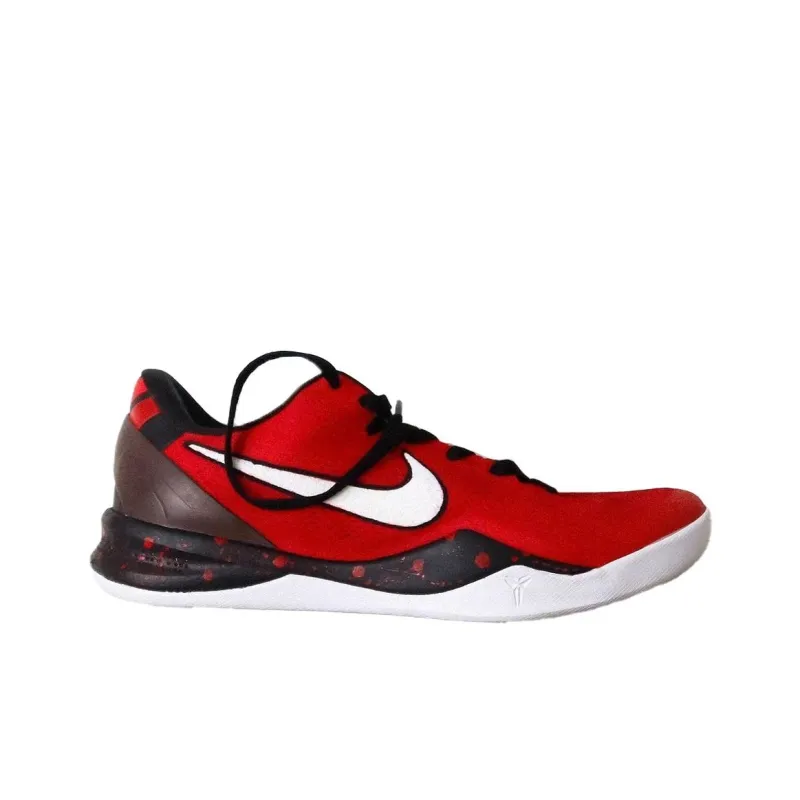 Nike Kobe 8 Anti-Slip Wear-Resistant Low-Top Basketball Shoes Unisex Red Yellow-1