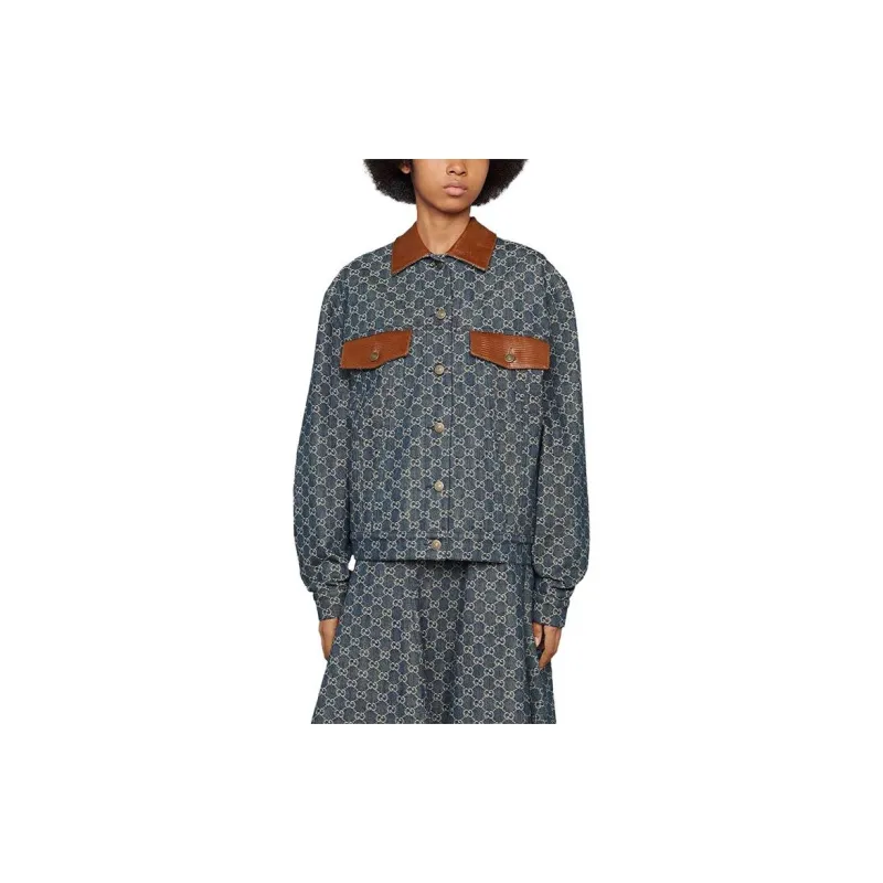 GUCCI Denim Jacket Women's Blue-2