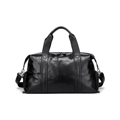 Ace Paul Top Grain Cow Leather One Shoulder Handbags Regular Unisex Black