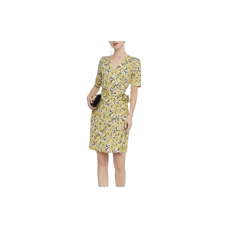 BESIONIA SS21 Short-Sleeved Dresses Women's Yellow Pattern-3