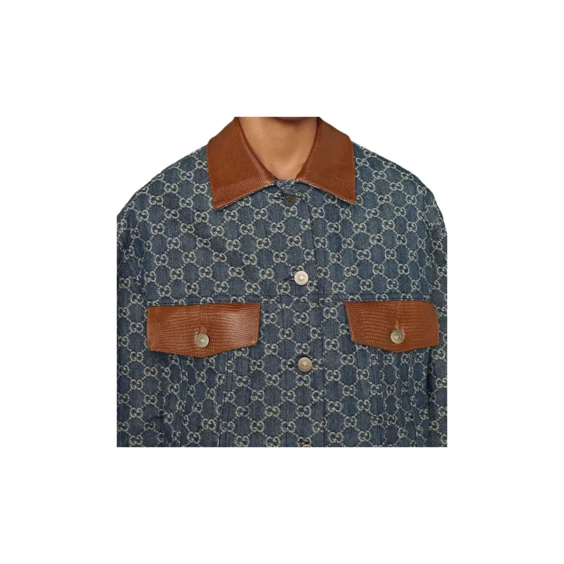 GUCCI Denim Jacket Women's Blue-5