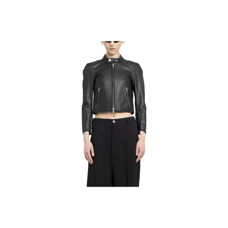 Balenciaga Leather Jacket Black-2