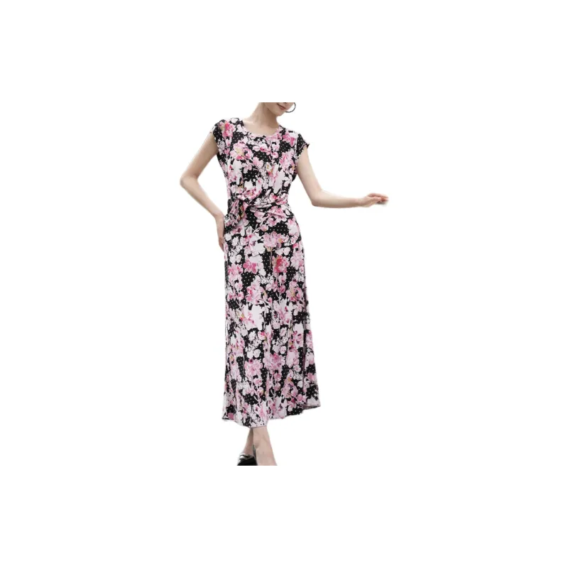 BESIONIA SS24 Casual Long Skirt Women's Pink Floral-1