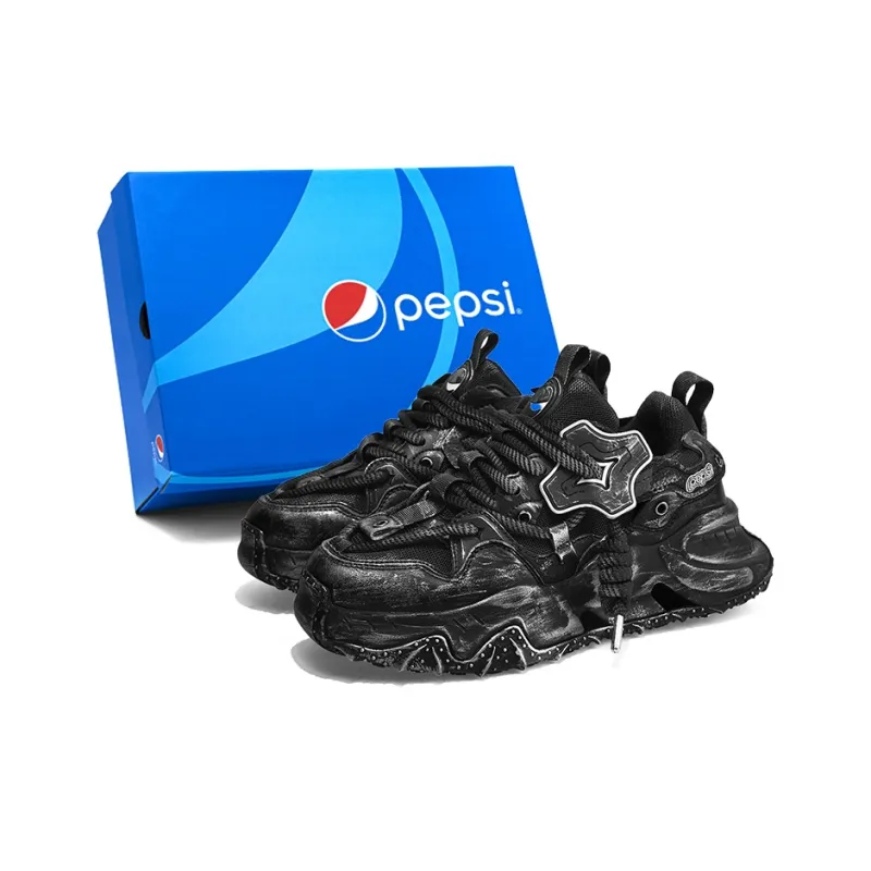 Pepsi Jelly Color Series Cushioned Slip-Resistant Abrasion-Resistant Low-Top Chunky Sneakers Unisex Exclusive Box-0
