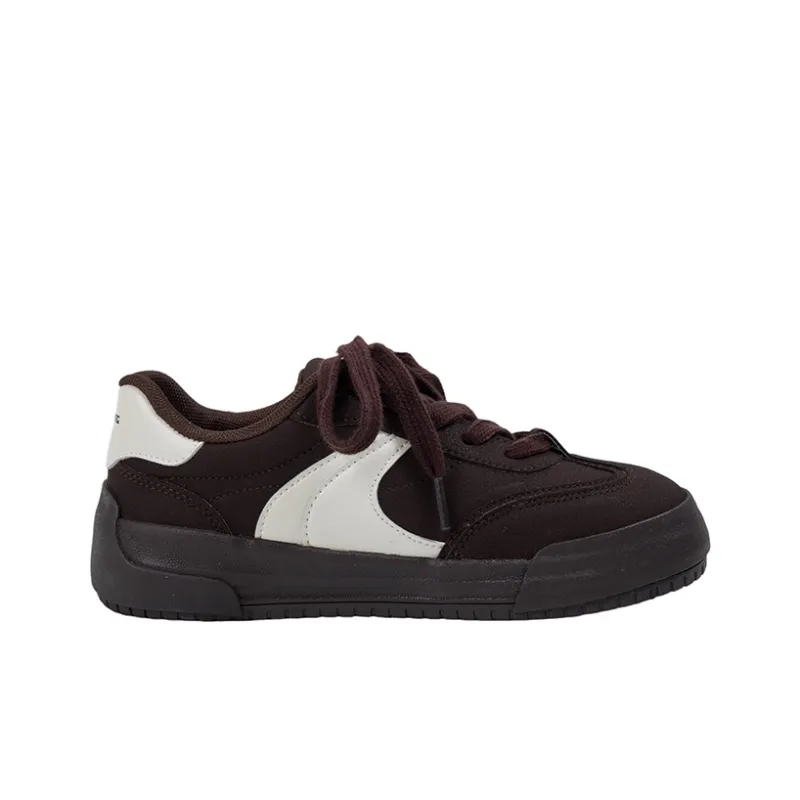 MINGKUANG Street Trend Vintage Inspired Anti Slip And Wear Resistant Lightweight Low Top Skateboard Shoes Women's Umber-1