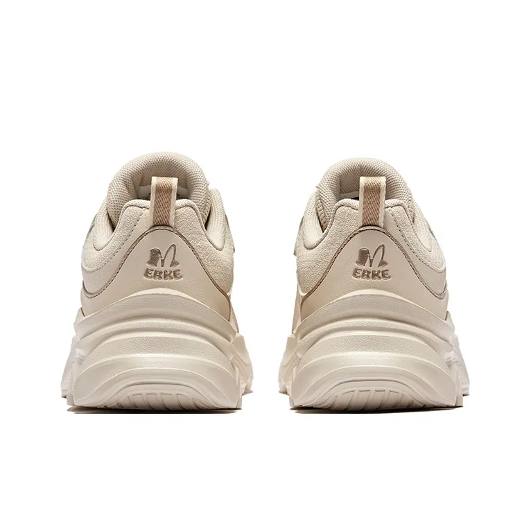 Erke Anti Slip And Wear Resistant Height Increasing Low Top Casual Shoes Women's Warm Linen-3