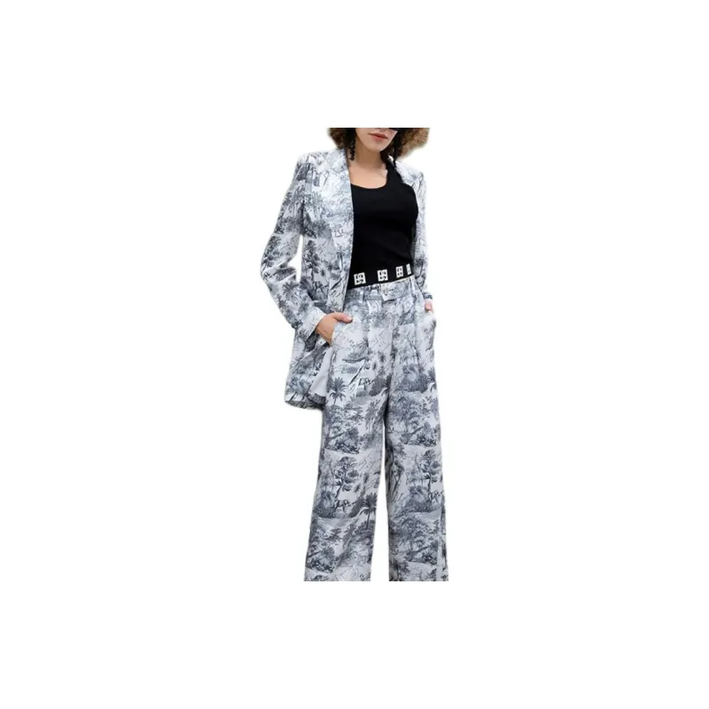 BESIONIA SS23 Casual Pants Women's White Pattern-2