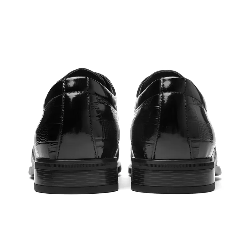 HLA Dress Shoes Men Low Top Black/Brown-3