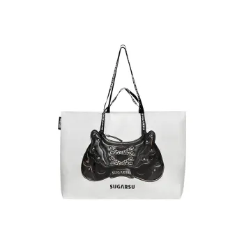 SUGARSU Canvas Tote Bag, Shopping Bag, Shoulder Bag, Handbag Large Size Women's Coffee Brown Polished