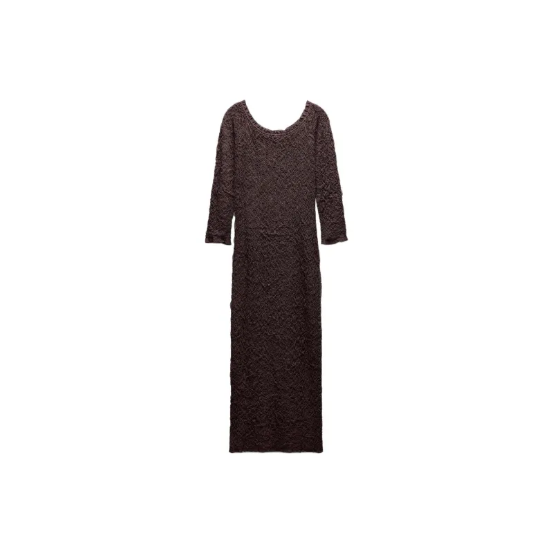 ZARA Long Sleeved Dress Women's Eggplant Purple-1