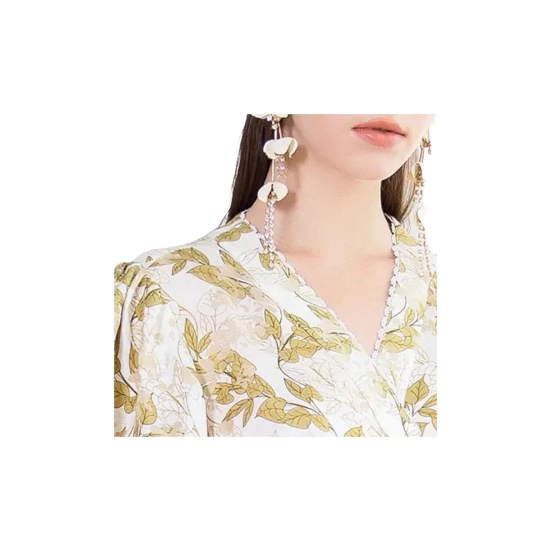 BESIONIA SS23 Short-Sleeved Dresses Women's Yellow Pattern-4