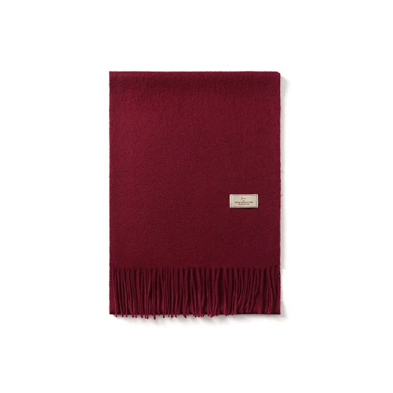 JIUMU 100% Cashmere Knit Scarves Women's China Red/Burgundy-2