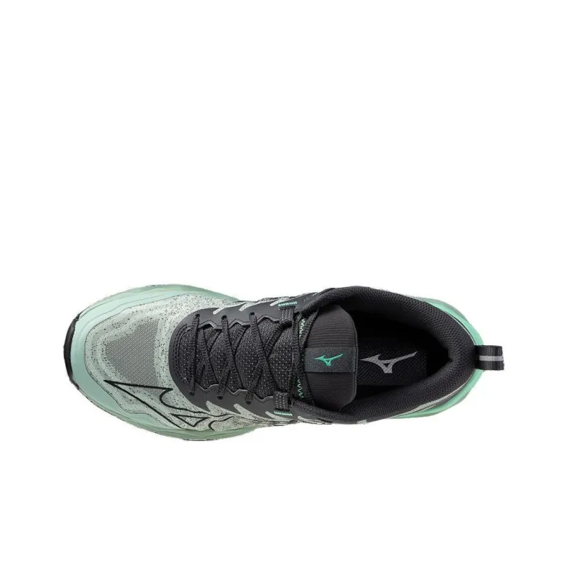 Mizuno Wave Daichi 8 Trail Anti-Slip Wear-Resistant Low-Top Running Shoes Men's Gray Green-2