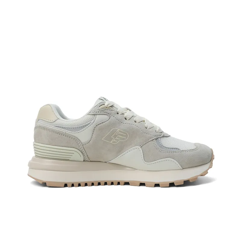 LPMX Cushioning Anti Slip Wear Resistant Breathability Low Top Casual Running Shoes Women's Beige Gray-1