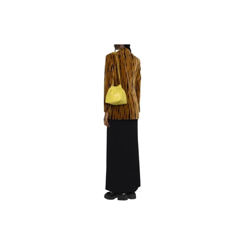 JIL SANDER Lambskin Bucket Bag, Shoulder Bag, Crossbody Bag Women's Ochre Yellow-4