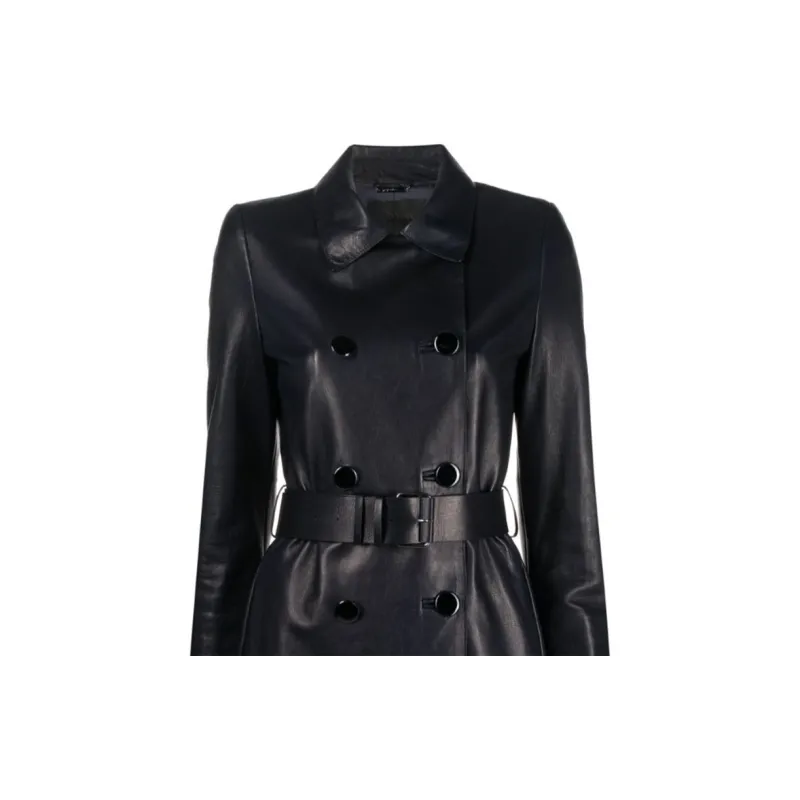 GIORGIO ARMANI X 10 Corso Como Leather Trench Coat-5