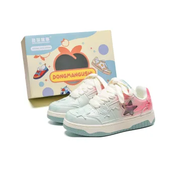 Anime story Skateboard Shoes Women's Low Top Turquoise Green