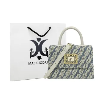MACK JODAER Synthetic Leather Handbag Regular Women's Blue