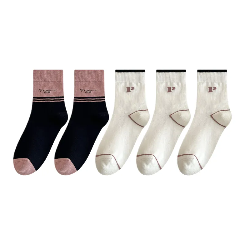 Lan Miao Mid Calf Socks Women's 5 Pack-4