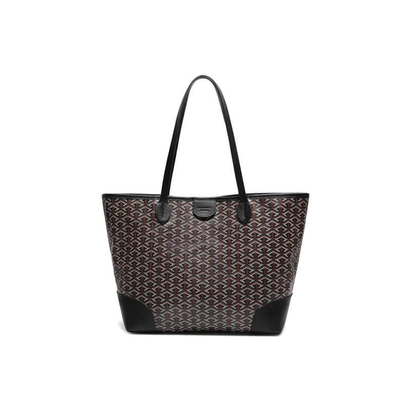 BELLE Artificial Leather Tote Bag, Shoulder Bag Tubas Women's Coffee-0