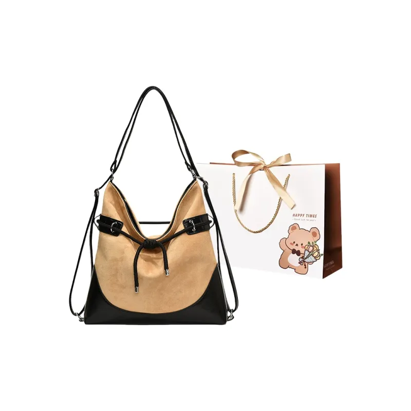 ERANGBEAR PU Crossbody Double Shoulder Bag Women's Black/Brown/Khaki-4