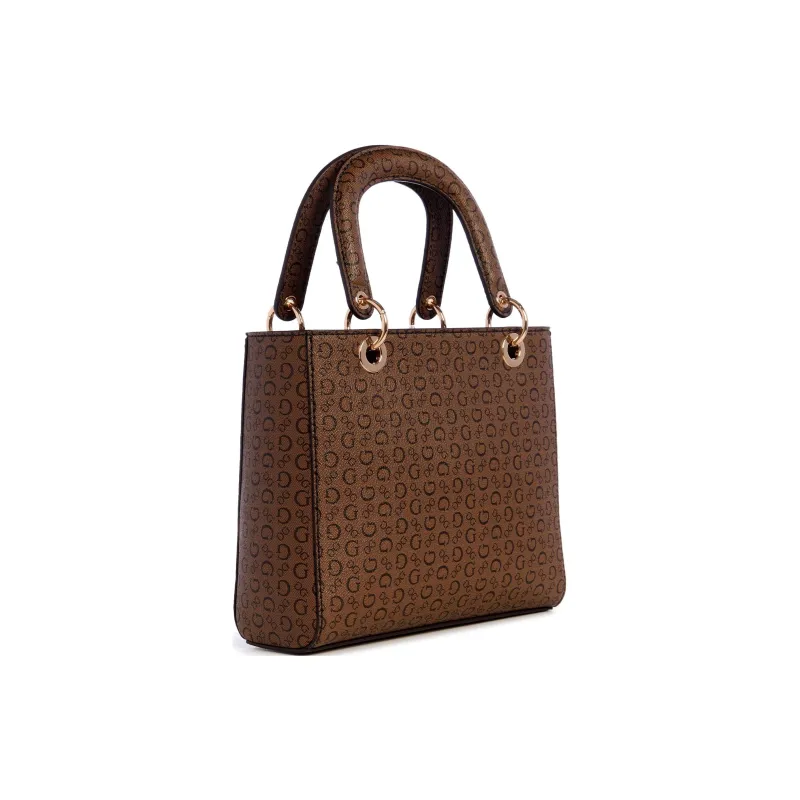 GUESS Coated Canvas Handbag Small Size Women's Brown-1