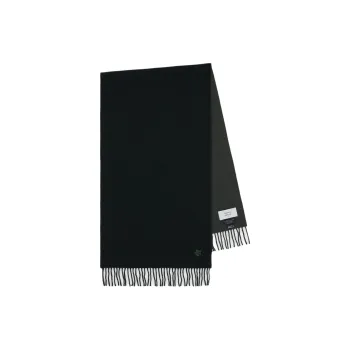 Maison Kitsune Bold Fox Head Patch Fringed Scarf