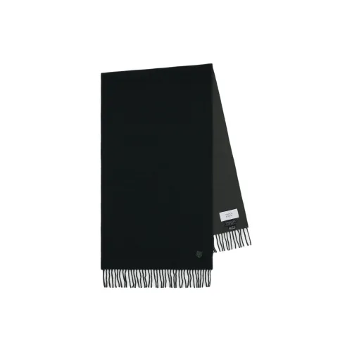 Maison Kitsune Bold Fox Head Patch Fringed Scarf