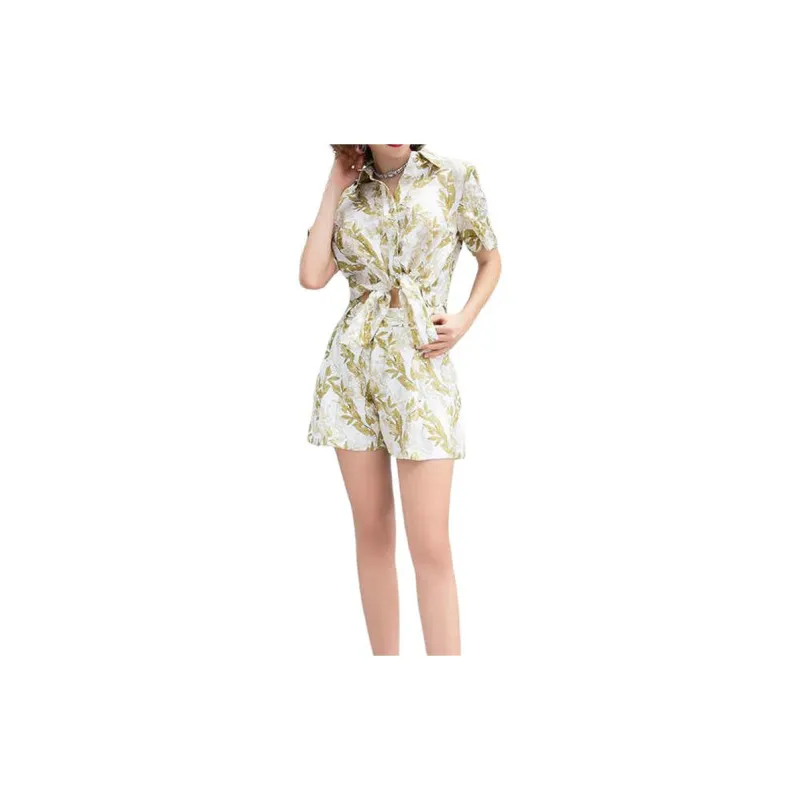 BESIONIA SS23 Shirt Women's Yellow Pattern-2