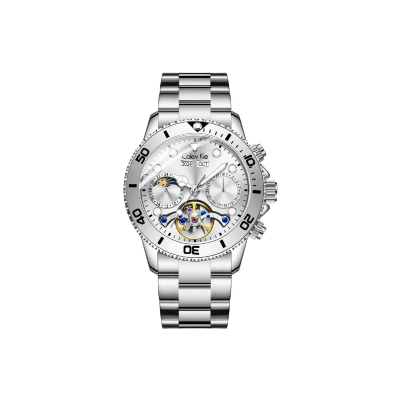Colev Kie Automatic Mechanical Movement Steel Strap Men's Watches Green Dial-16