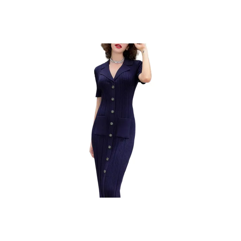 BESIONIA SS23 Short Sleeved Dresses Women's Indigo-3