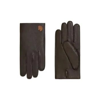 HERMES Leather Other Gloves Men's Mocha