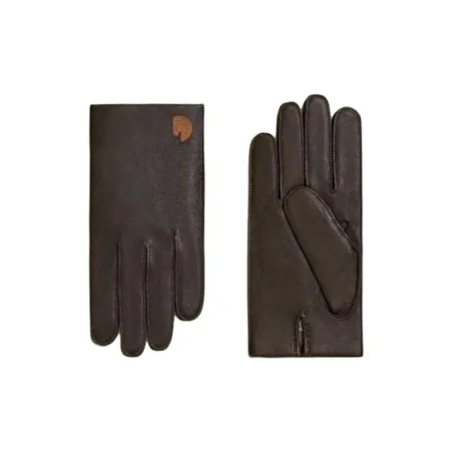 HERMES Leather Other Gloves Men's Mocha