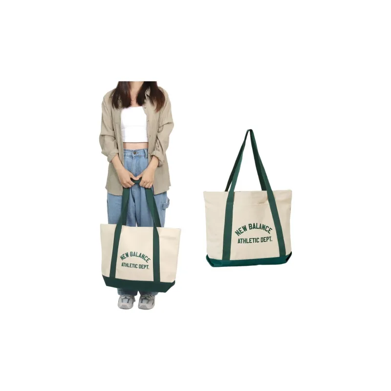 New Balance 100% Cotton Canvas Bag Tote Bag Shopping Bag Shoulder Bag Handbag Regular Unisex Night Green-4