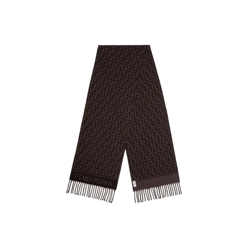 FENDI Ff Jacquard Fringed Scarf-0