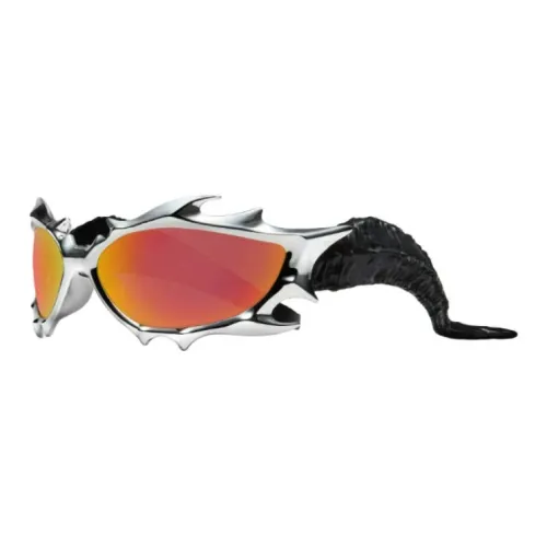 GENTLE MONSTER TR/Memory Plastic Irregular Shape Sunglasses Unisex Silver